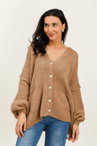Slouchy Cardigan Camel PLUS