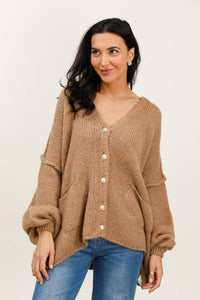Slouchy Cardigan Camel PLUS