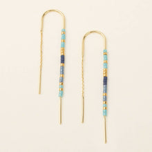 Load image into Gallery viewer, Chromacolor Miyuki Thread Earring - Cobalt Multi/Gold