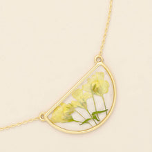 Load image into Gallery viewer, Pressed Flower Necklace - Yellow Baby's Breath/Gold