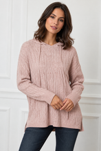 Load image into Gallery viewer, Cozy Cable Knit Hooded Sweater
