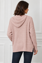 Load image into Gallery viewer, Cozy Cable Knit Hooded Sweater