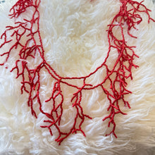 Load image into Gallery viewer, Coral Glass Seed Bead Branch Long Necklace