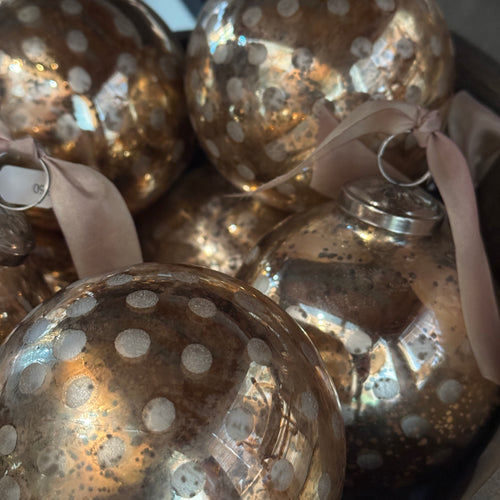 Metallic Dots Ball Ornament