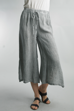 Load image into Gallery viewer, Grey Easy Crop Linen Pant