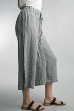 Load image into Gallery viewer, Grey Easy Crop Linen Pant