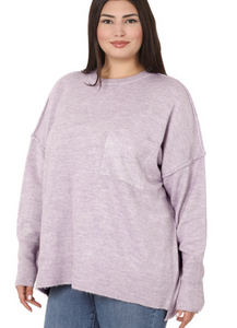 Heather Lilac Papi Sweater Plus