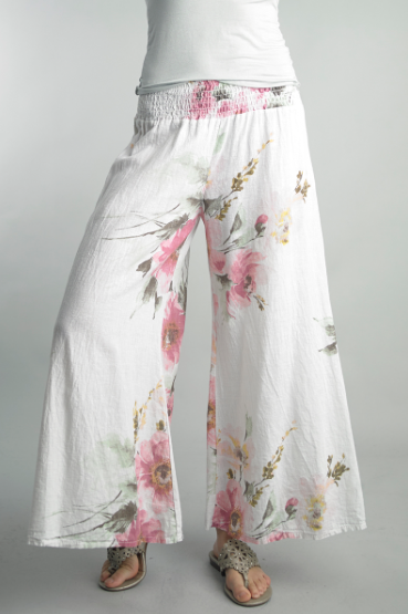 Floral Linen Palazzo Pants