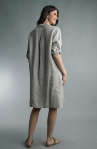 Button Down Flowy Linen Dress