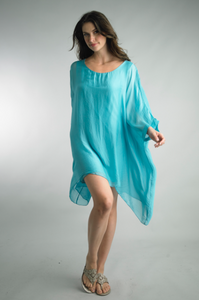 Flowy Silk Shift Tunic Dress