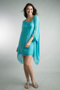 Flowy Silk Shift Tunic Dress