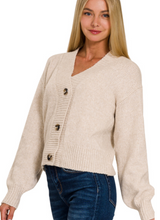 Load image into Gallery viewer, Trio Button Sweater Cardigan