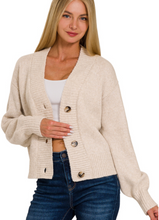 Load image into Gallery viewer, Trio Button Sweater Cardigan