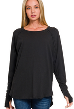 Load image into Gallery viewer, Raw Edge Long Sleeve Tee