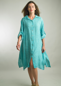 Button Front Linen Dress