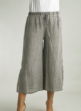 Load image into Gallery viewer, Taupe Easy Crop Linen Pant