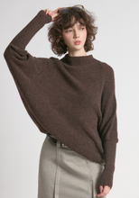 Load image into Gallery viewer, Mockneck Batwing Sleeves Sweater