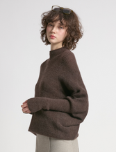 Load image into Gallery viewer, Mockneck Batwing Sleeves Sweater