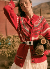 Load image into Gallery viewer, Nordic Trail Fair Isle Mock-Neck Button-Up Cardigan