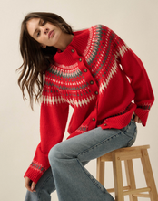 Load image into Gallery viewer, Nordic Trail Fair Isle Mock-Neck Button-Up Cardigan