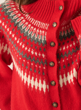 Load image into Gallery viewer, Nordic Trail Fair Isle Mock-Neck Button-Up Cardigan