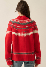 Load image into Gallery viewer, Nordic Trail Fair Isle Mock-Neck Button-Up Cardigan