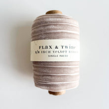 Load image into Gallery viewer, Flax &amp; Twine 3/8&quot; Velvet Ribbon - 30 Yards: Pearl