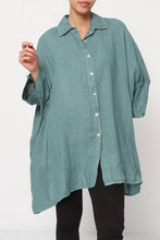 Load image into Gallery viewer, 100% Linen Shirt REF. 2858: Duck Green