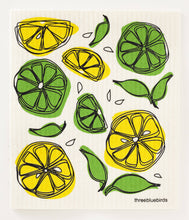 Load image into Gallery viewer, Lemon Lime on White Swedish Dishcloth