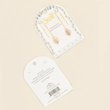 Load image into Gallery viewer, Pressed Flower Thread Earring - Pink Lace Flower/Gold