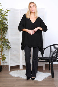 Ruffled Linen Tunic