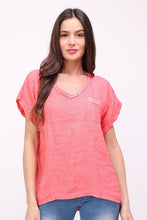 Load image into Gallery viewer, Sequin Edged Linen Blouse