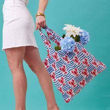 Load image into Gallery viewer, LOBSTER WAVES blu Bag Reusable Shopper Tote