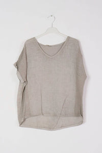 Short Sleeve Linen Top