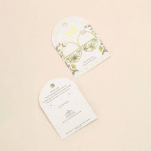 Load image into Gallery viewer, Pressed Flower Hoop Earring - White Lace Flower/Gold