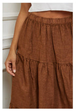 Load image into Gallery viewer, 100% Linen Skirt REF. 8348: TOBACCO