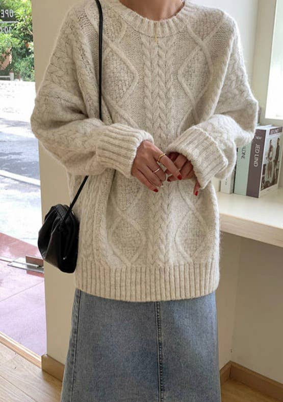 Heavy Oversized Classic Fisherman Sweater