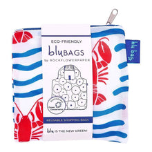 Load image into Gallery viewer, LOBSTER WAVES blu Bag Reusable Shopper Tote