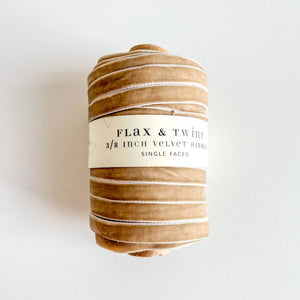 Flax & Twine 3/8" Velvet Ribbon - 30 Yards: Pearl