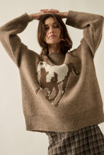Load image into Gallery viewer, Full Gallop Jacquard Oversize Horse Sweater