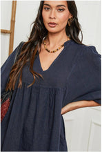 Load image into Gallery viewer, Navy Linen Dress