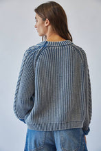 Load image into Gallery viewer, Indigo Cable Knit Sweater