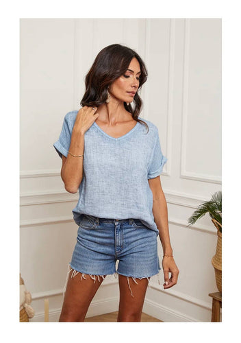Short Sleeve Linen Top