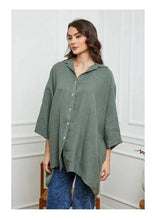 Load image into Gallery viewer, 100% Linen Shirt REF. 2858: Duck Green