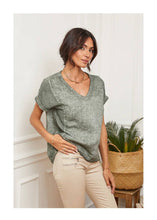 Load image into Gallery viewer, Short Sleeve Linen Top