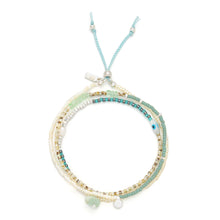Load image into Gallery viewer, Mixed Media Wrap Bracelet/Necklace - Courage/Amazonite/Silver