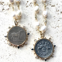 Load image into Gallery viewer, Horse necklace coin pearl jewelry handmade gold boutique: 20 / Horse