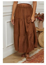 Load image into Gallery viewer, 100% Linen Skirt REF. 8348: TOBACCO