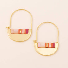 Load image into Gallery viewer, Good Karma Miyuki Crescent Hoop - Pink Multi/Gold