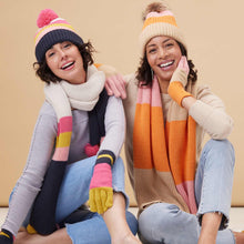 Load image into Gallery viewer, CHELSEA ORANGE Color Block Knit Scarf